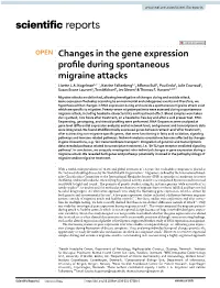 Changes in the Gene Expression Profile During Spontaneous Migraine Attacks
