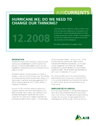 Hurricane Ike: Do We Need to Change Our Thinking?