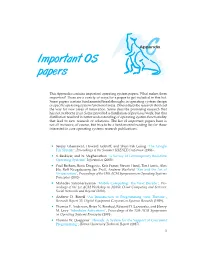 Important OS Papers