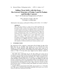 'Killing Them Softly with This Song …' the Literary