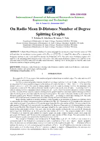 On Radio Mean D-Distance Number of Degree Splitting Graphs T