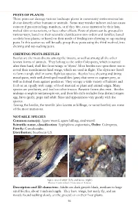 PESTS of PLANTS These Pests Can Damage Various Landscape Plants in Community Environments but Do Not Directly Affect Humans Or Animals