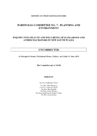 Portfolio Committee No. 7 - Planning and Environment