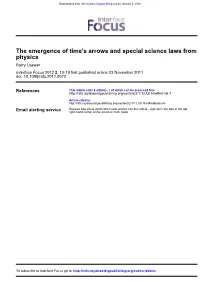 The Emergence of Time's Arrow and the Special Science Laws From