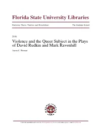 Violence and the Queer Subject in the Plays of David Rudkin and Mark Ravenhill Aaron C