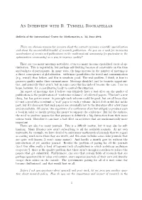 An Interview with R. Tyrrell Rockafellar