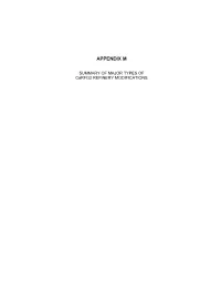 APPENDIX M SUMMARY of MAJOR TYPES of Carfg2 REFINERY