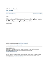 Determination of Lithium Isotope Concentration by Laser Induced Breakdown Spectroscopy Using Chemometrics