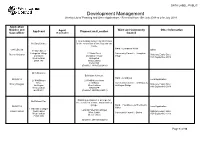 Development Management Weekly List of Planning and Other Applications - Received from 15Th July 2019 to 21St July 2019