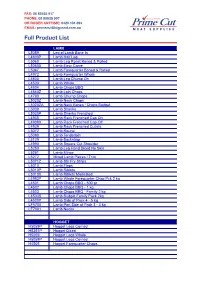 Full Product List