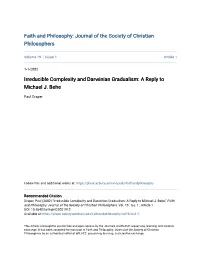 Irreducible Complexity and Darwinian Gradualism: a Reply to Michael J