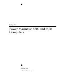 Power Macintosh 5500 and 6500 Computers