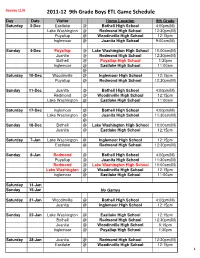 Revised 9Th GRADE 11-12 ETL Schedule