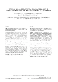 Ethyl Carbamate Formation in Sub-Optimal Wine Storage Conditions and Influence of the Yeast Starter