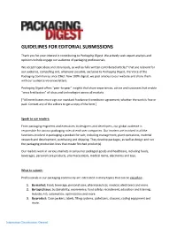 Guidelines for Editorial Submissions