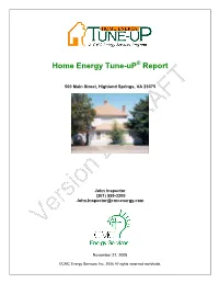 Home Energy Tune-Up Report