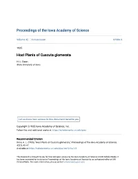 Host Plants of Cuscuta Glomerata