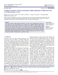 Scutellaria Baicalensis Extract and Baicalein Inhibit Replication of SARS-Cov-2 and Its 3C-Like Protease in Vitro