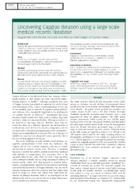 Uncovering Capgras Delusion Using a Large-Scale Medical Records Database Vaughan Bell, Caryl Marshall, Zara Kanji, Sam Wilkinson, Peter Halligan and Quinton Deeley