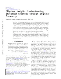 Understanding Statistical Methods Through Elliptical Geometry