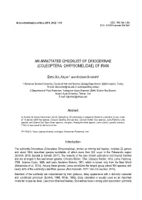 An Annotated Checklist of Criocerinae (Coleoptera: Chrysomelidae) of Iran
