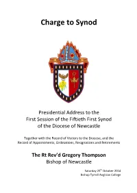 Charge to Synod