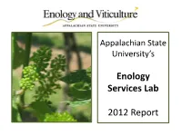 Enology Services Lab 2012 Report