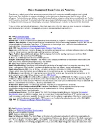 Object Management Group Terms and Acronyms