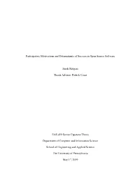 Participatory Motivations and Determinants of Success in Open Source Software
