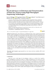 Recent Advances on Detection and Characterization of Fruit Tree Viruses Using High-Throughput Sequencing Technologies