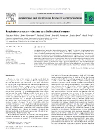 Respiratory Arsenate Reductase As a Bidirectional Enzyme