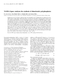 T4 RNA Ligase Catalyzes the Synthesis of Dinucleoside Polyphosphates