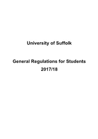 University of Suffolk General Regulations for Students 2017/18