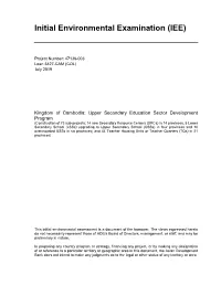 Upper Secondary Education Sector Development Program: Construction of 73 Subprojects Initial Environmental Examination