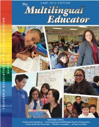 2016 Multilingual Educator - 1 2 - Multilingual Educator 2016 LETTER from the EDITORS BOARD of DIRECTORS