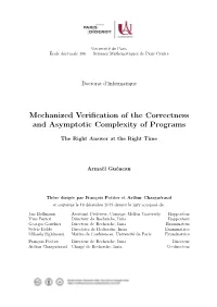 Mechanized Verification of the Correctness and Asymptotic Complexity of Programs
