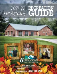 RECREATION Fall/Winter GUIDE