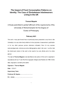 The Impact of Food Consumption Patterns on Identity: the Case of Zimbabwean Inbetweeners Living in the UK