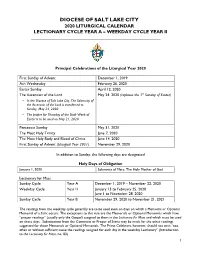 2020 Liturgical Calendar Lectionary Cycle Year a – Weekday Cycle Year Ii