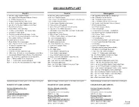 2021-2022 Supply List