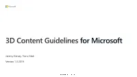 3D Content Guidelines for Microsoft V1.3