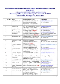 (ICPEP- 5) Directory of Pre-Registered Delegates As on 27
