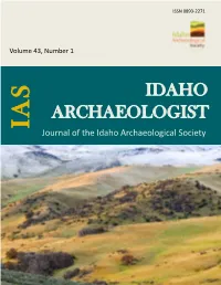 IDAHO ARCHAEOLOGIST Editor MARK G