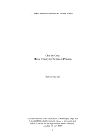 Moral Theory for Separate Persons