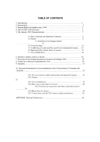 Table of Contents