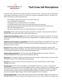 Tech Crew Job Descriptions