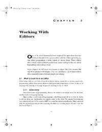 Working with Editors