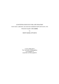 AN INVESTIGATION INTO the LATE NEOLITHIC and EARLY BRONZE AGE ROUND BARROW MONUMENTS in the WYLYE VALLEY, WILTSHIRE by SIMON MARK HOWARTH