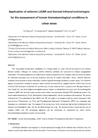 Application of Airborne Lidar and Thermal Infrared Technologies For