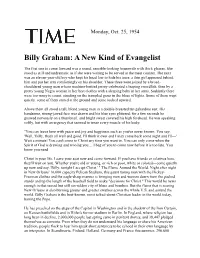 Billy Graham: a New Kind of Evangelist